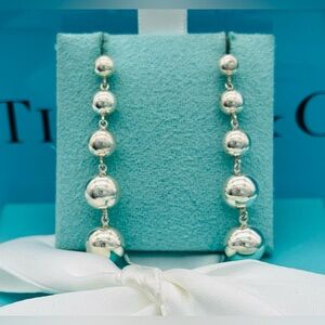Tiffany & Co. Sterling Silver Retired Graduated Hardwear Ball Earrings VGUC